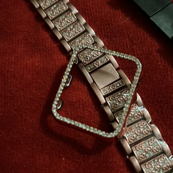 38mm IPhone rose gold with sparkling stones watch band and face cover - Picture 3 of 4